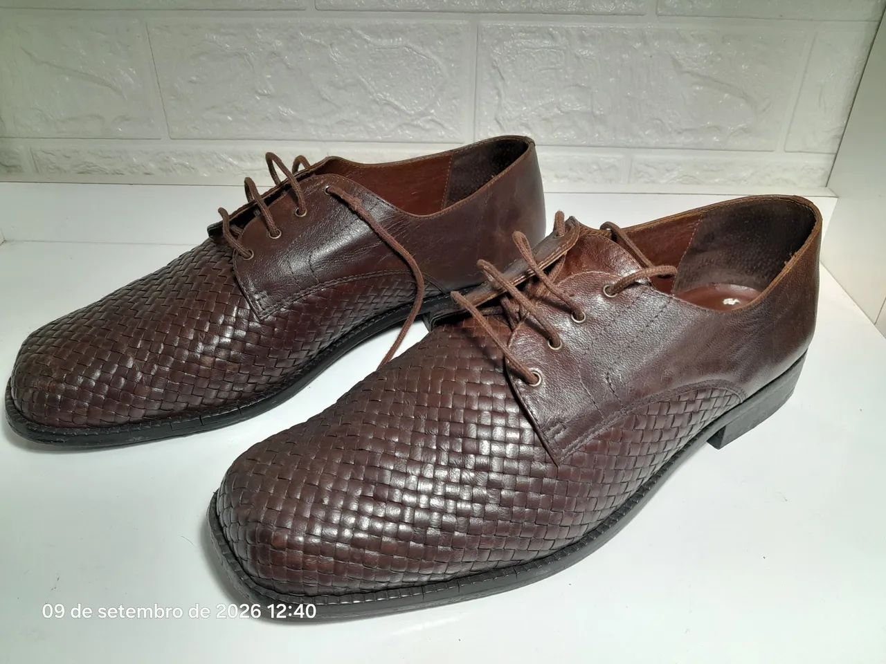 Sapato masculino couro marrom usado - Foto 2