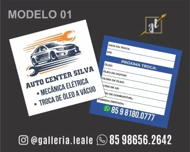 Etiquetas Para Troca De Óleo 5x7 Ou 6x6 Cm - Foto 2