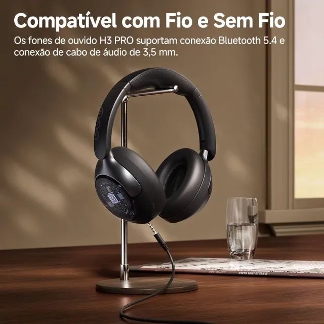 [Lacrado] QCY H3 PRO fone de ouvido bluetooth 5.4 cancelamento de ruido (50db) musica NOVO - Foto 5