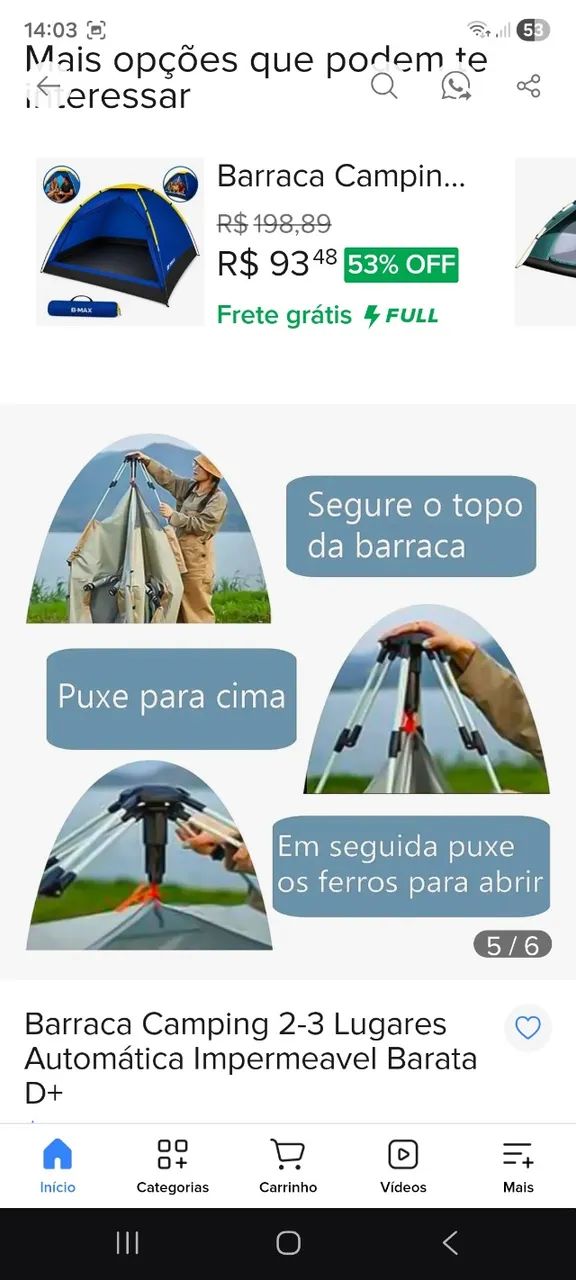 Barraca de camping para 2 pessoas semi automática - Foto 3