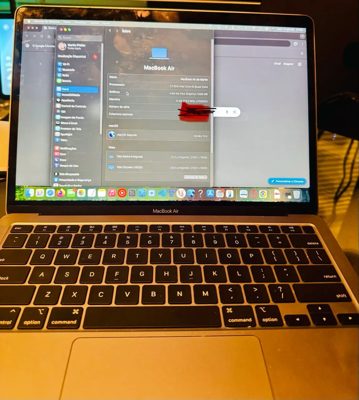 MacBook Air 13 2020 Intel i5 8GB RAM 512GB SSD Impecável - Foto 2