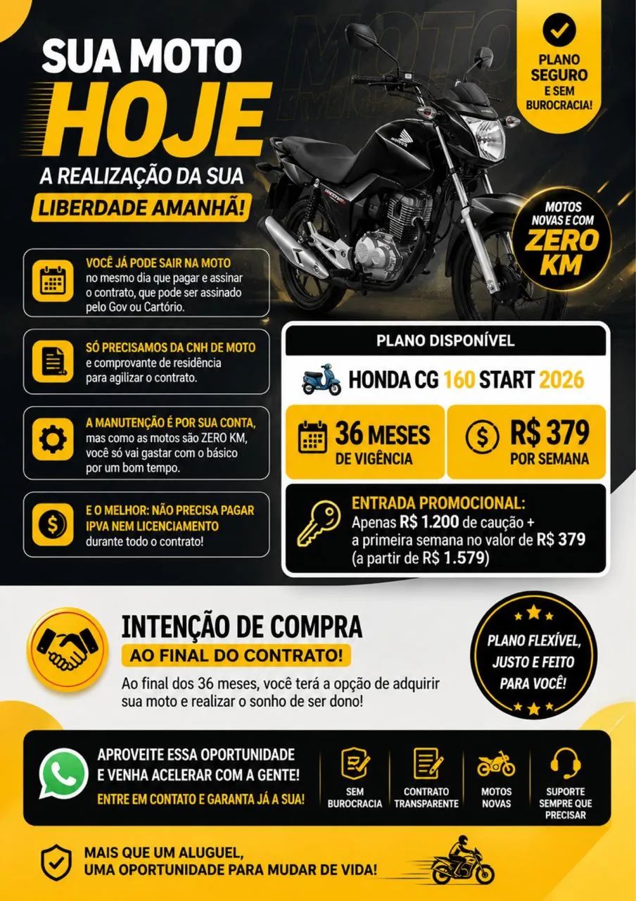 Aluguel de Motos com Venda 