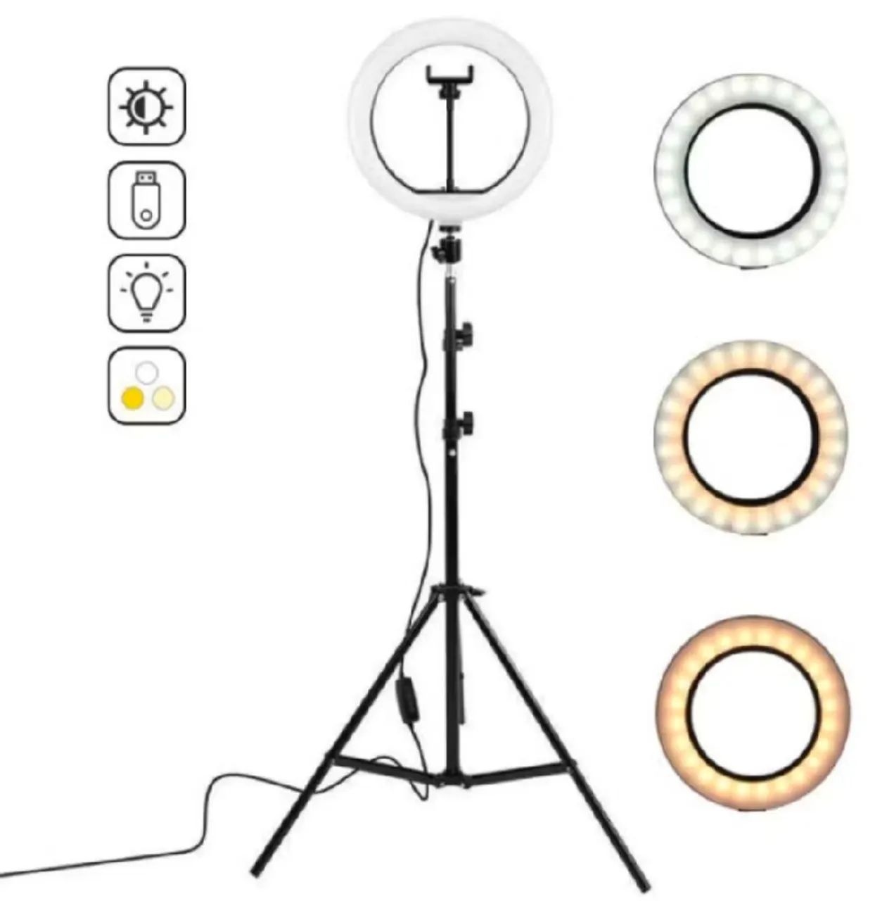 Tripé para celular led ring light tik tok - Foto 4
