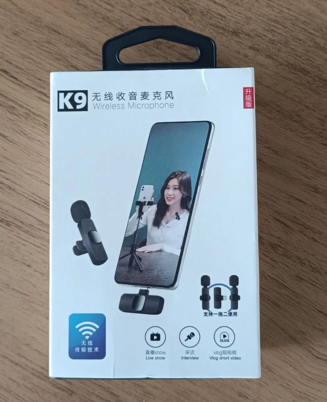 Microfone Lapela Sem Fio K9 Bluetooth Tipo-C 