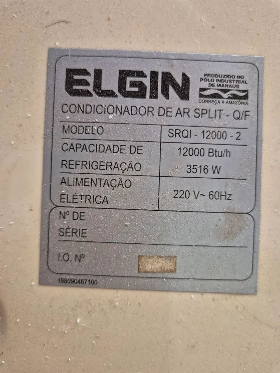 Ar condicionado Elgin 12000btus 