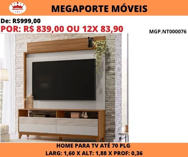 HOME DE TV ATÉ 70 POLEGADAS 