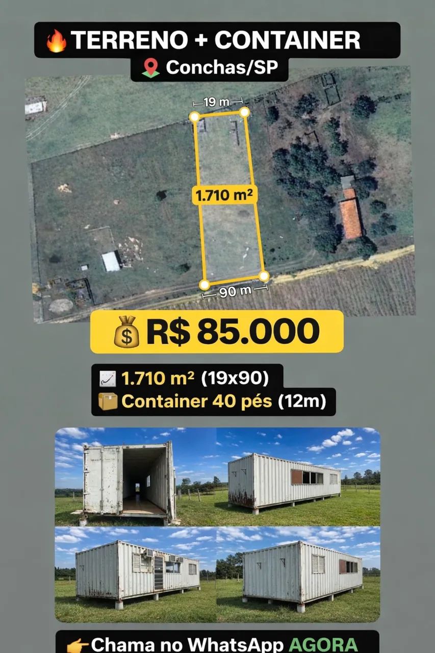 TERRENO + CONTAINER - OPORTUNIDADE IMPERDÍVEL