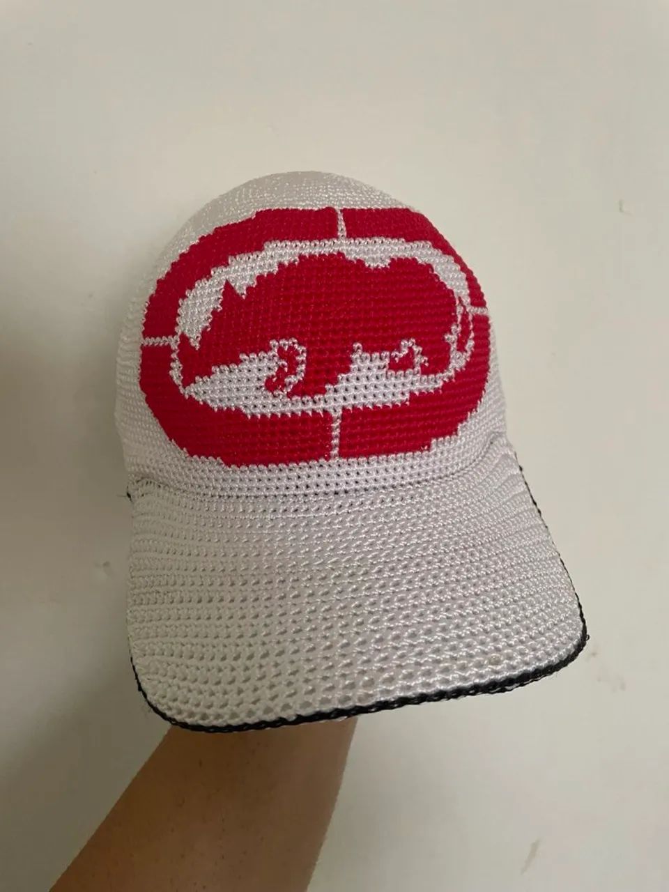 Boné de crochê Ecko Big logo branco