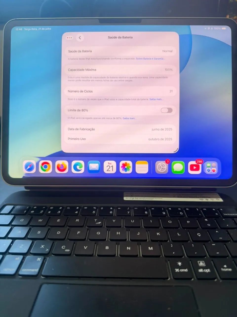 iPad Pro 11" M4 256GB Prata - Completo (Capa+Teclado, Película, Caneta) - Foto 4
