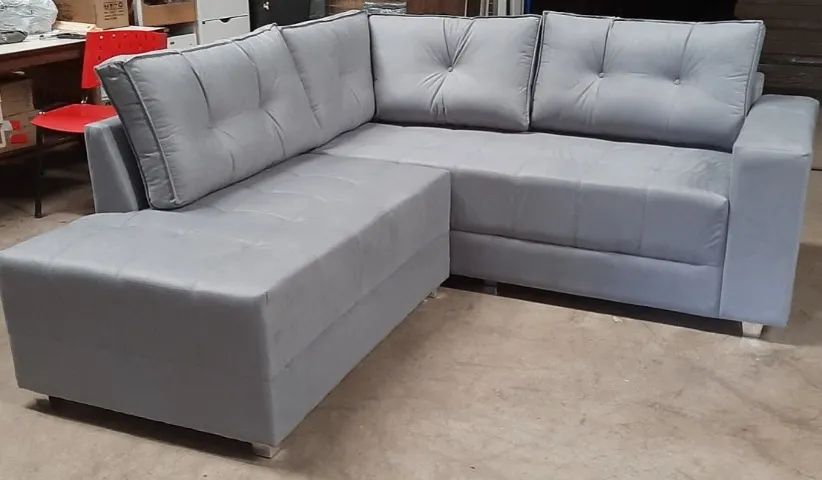 Sofá Canto 2Módulos 2.00x2.20M Tecido Veludo. Protudo Novo Direto de Fábrica P/Sua Casa.