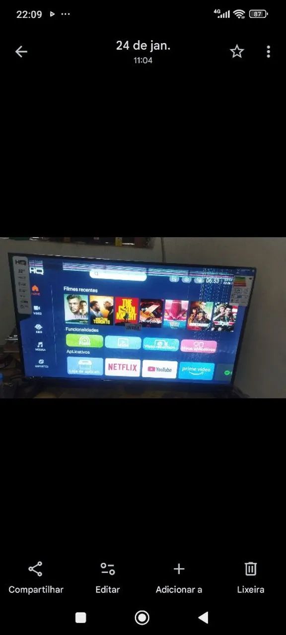 Smart Tv HQ 32 polegadas com wi-fi, bluetooth, Android  - Foto 3