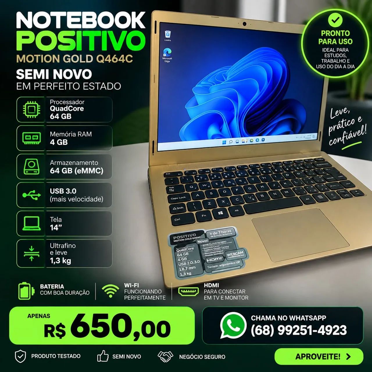 Notebook Positivo 