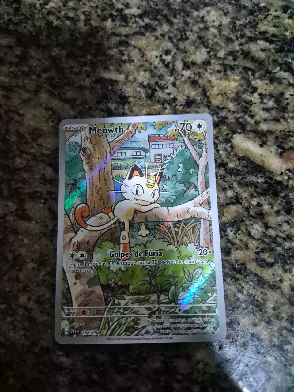 Meowth carta pokemon coragem usada - Foto 2