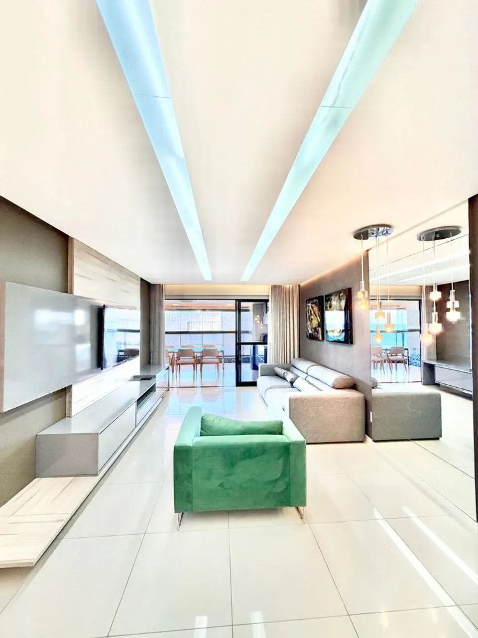Apartamento com 4 suítes mobiliado e decorado com vista mar na Jatiuca - Foto 5