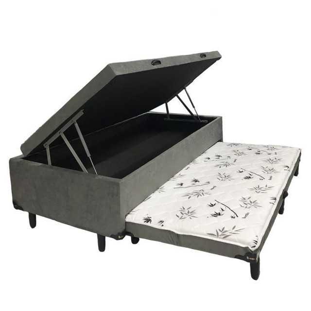 Quarto base baú solteiro com cama auxiliar
