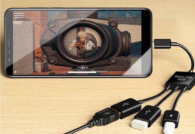  Cabo 4 Em 1 Portas Micro Usb Cubo Adaptador Com Poder CarregamentO Otg Arduino COD-CP300 - Foto 3