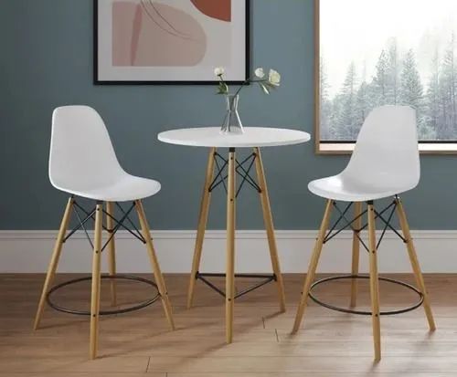 Locação Mesa Bistrô Alta com Banquetas Eames Pé Palito - Foto 2