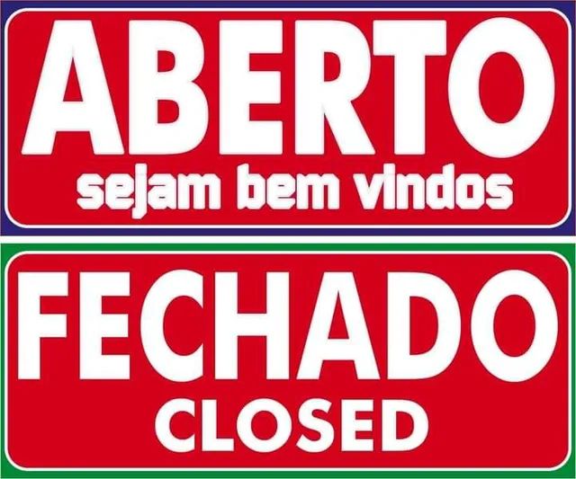 Placa aberto e fechado 
