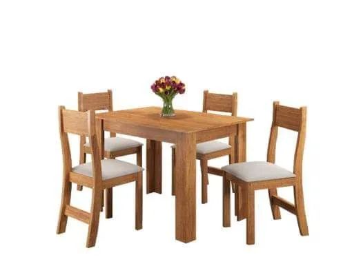 Mesa 4 cadeiras palace/perla mel/Veludo Marfim tt U89