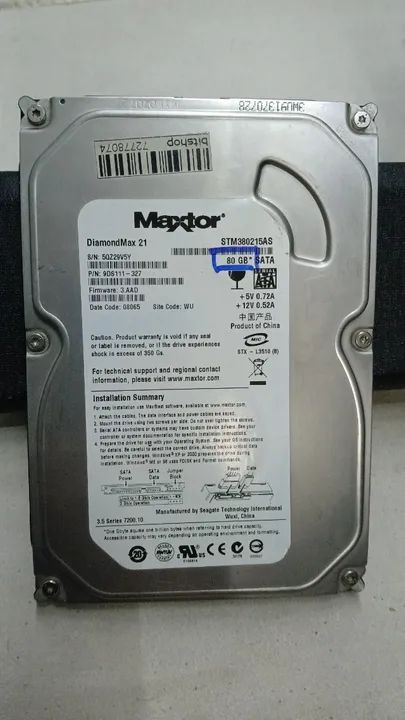 HD Maxtor 80Gb Sata