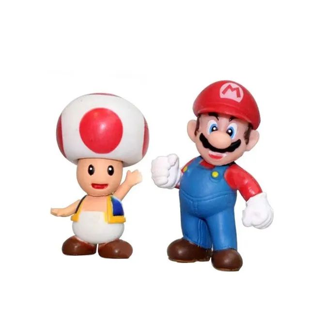 Set Completo Super Mario Bros PVC 5cm Action Figure Brinquedos Luigi Yoshi Donkey Kong Cog - Foto 2