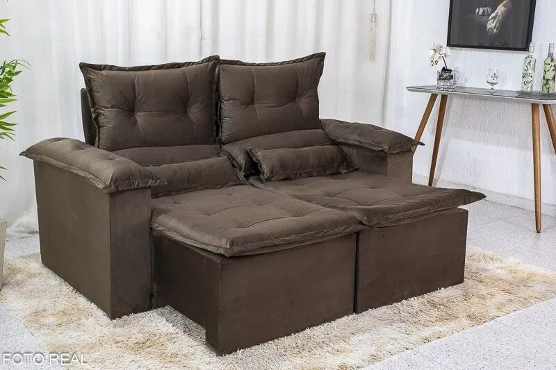 Sofá Retrátil e Reclinável 1.80 Naomi Pillow top rf158 - Foto 3