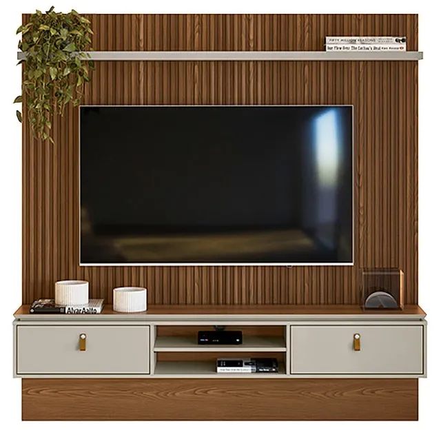 Painel Authentique para TV até 75 Polegadas Linea Freijó Off White