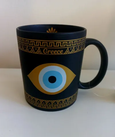 Caneca Olho Grego Grécia Nova espiritualidade proteção inveja mau-olhado