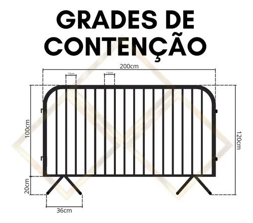 Grade De Contenção Gradil Eventos Barricada Show Aço - Foto 2