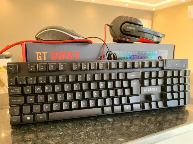 Kit Gamer - Headset , Teclado, Mouse 1200DPI e Mousepad - Novo. - Foto 2