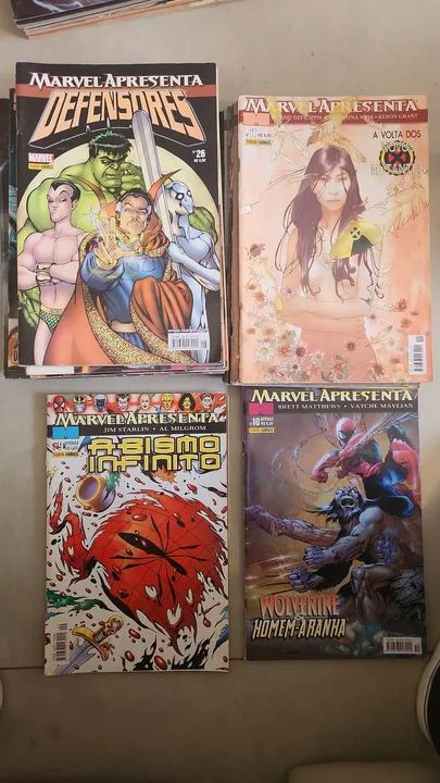 Lote marvel apresenta panini 21 números 