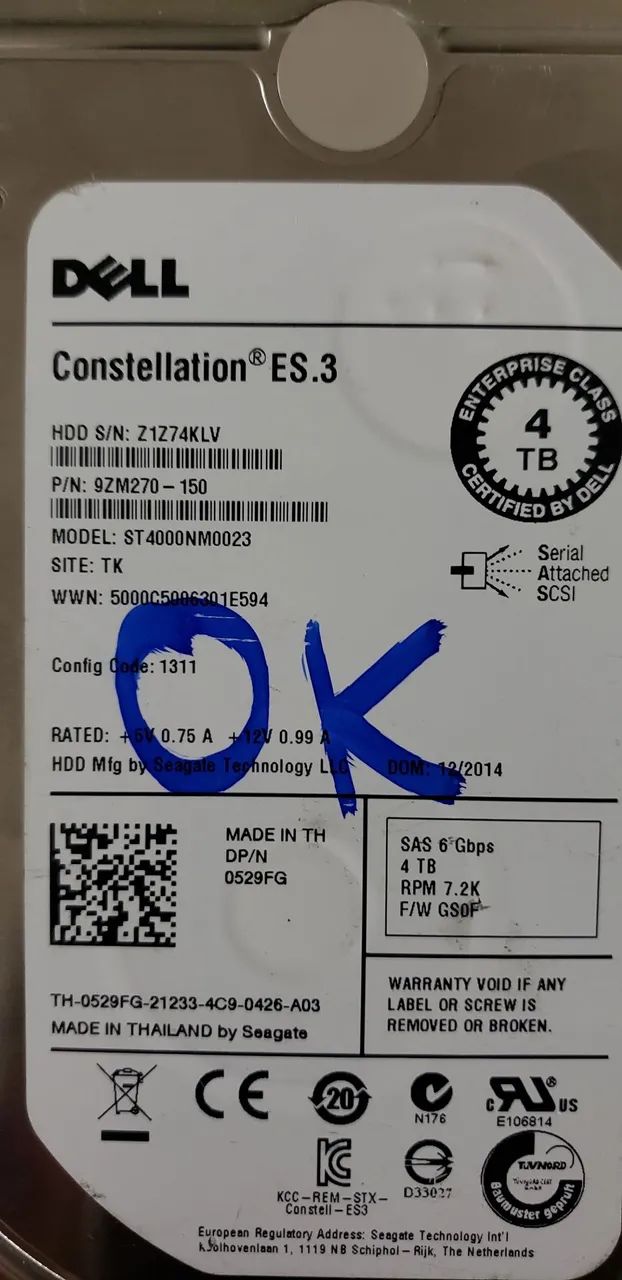 HD Enterprise 4TB Dell - Constellation ES.3