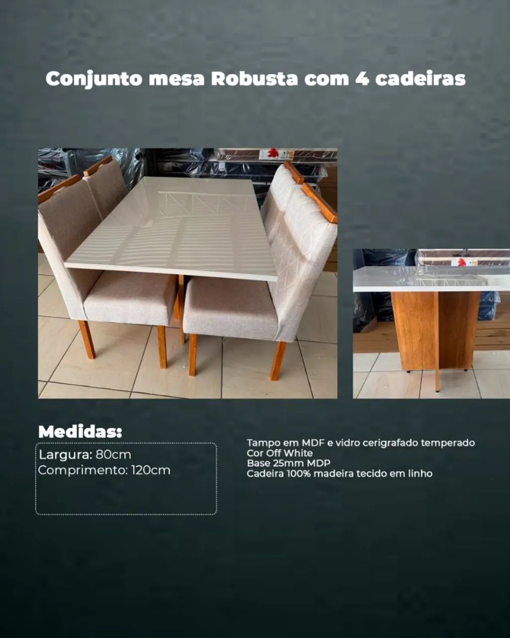 Mesa 4 cadeiras   - Foto 4