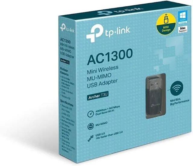 Adaptador Usb Wi-fi Tp-link Archer T3u Mini Ac1300 Dual Band 5ghz Loja Coimbra Computadore - Foto 2