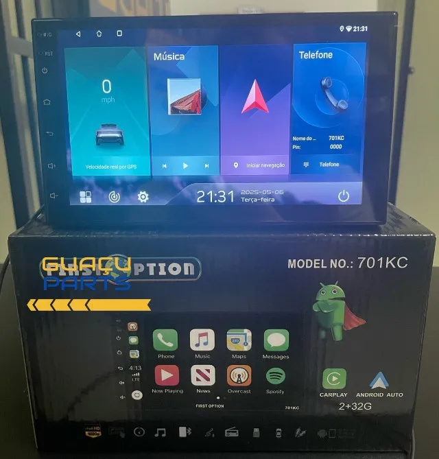 Multimidia 2 Din com Sistema Android central automotiva universal 7 polegadas