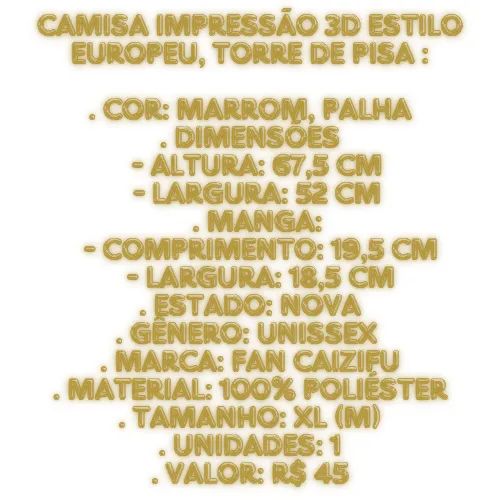 Camisa Estampa, Impressão 3D  - Foto 5