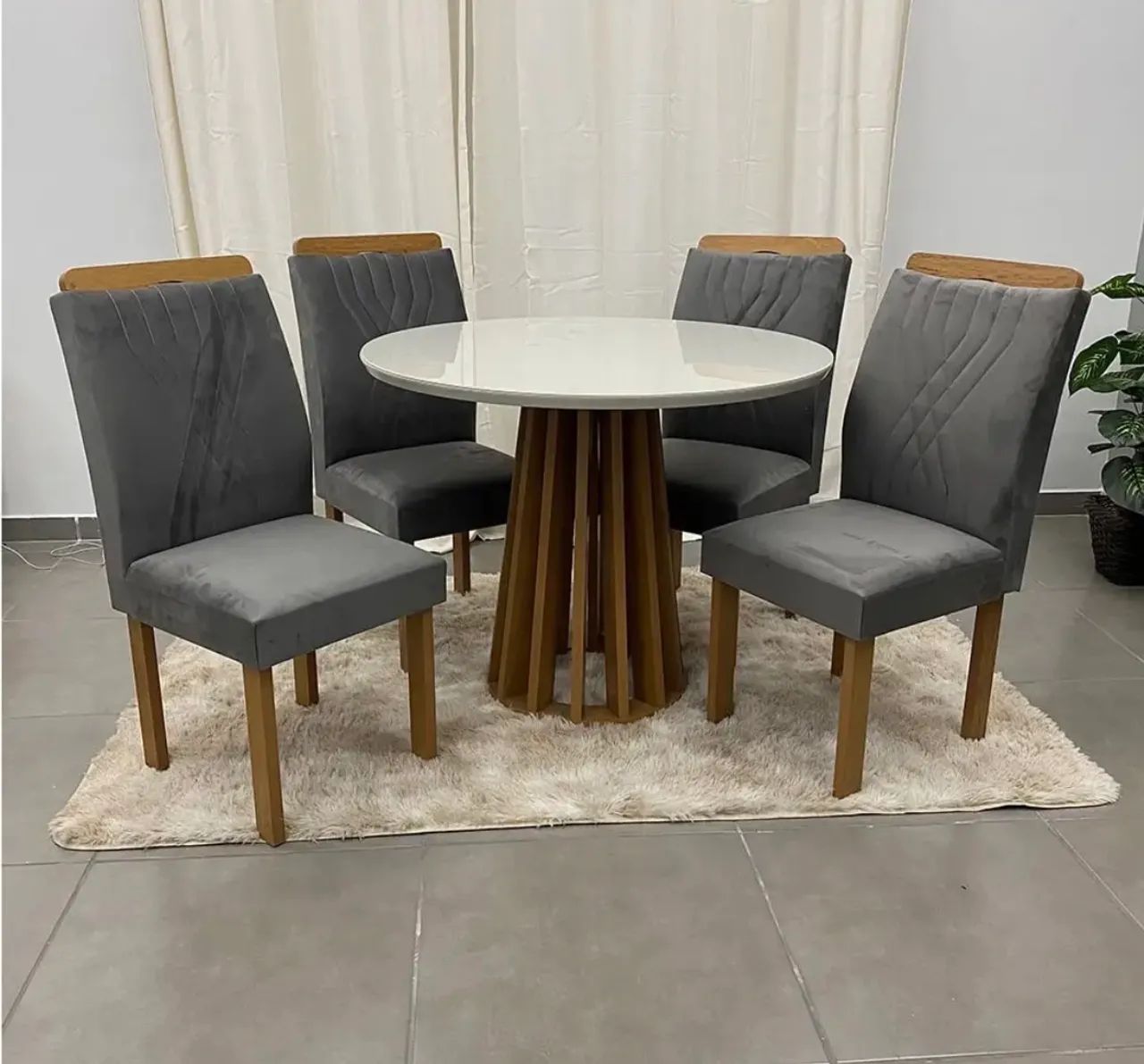 Mesa de Jantar Berlim Redonda com 4 Cadeiras Cel p43 - Foto 2