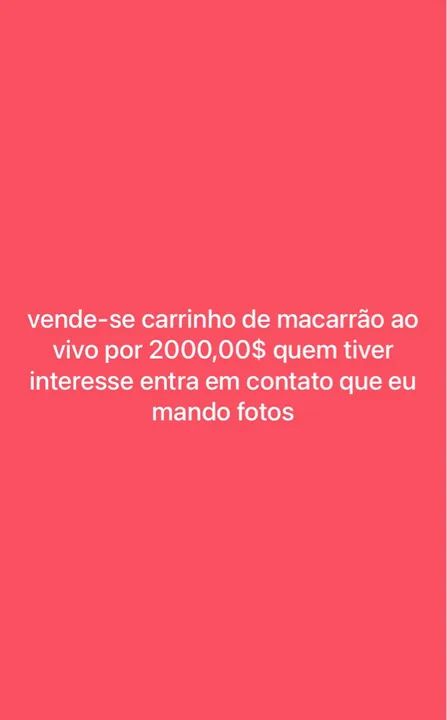 Carrinho de Macarrão - Novo