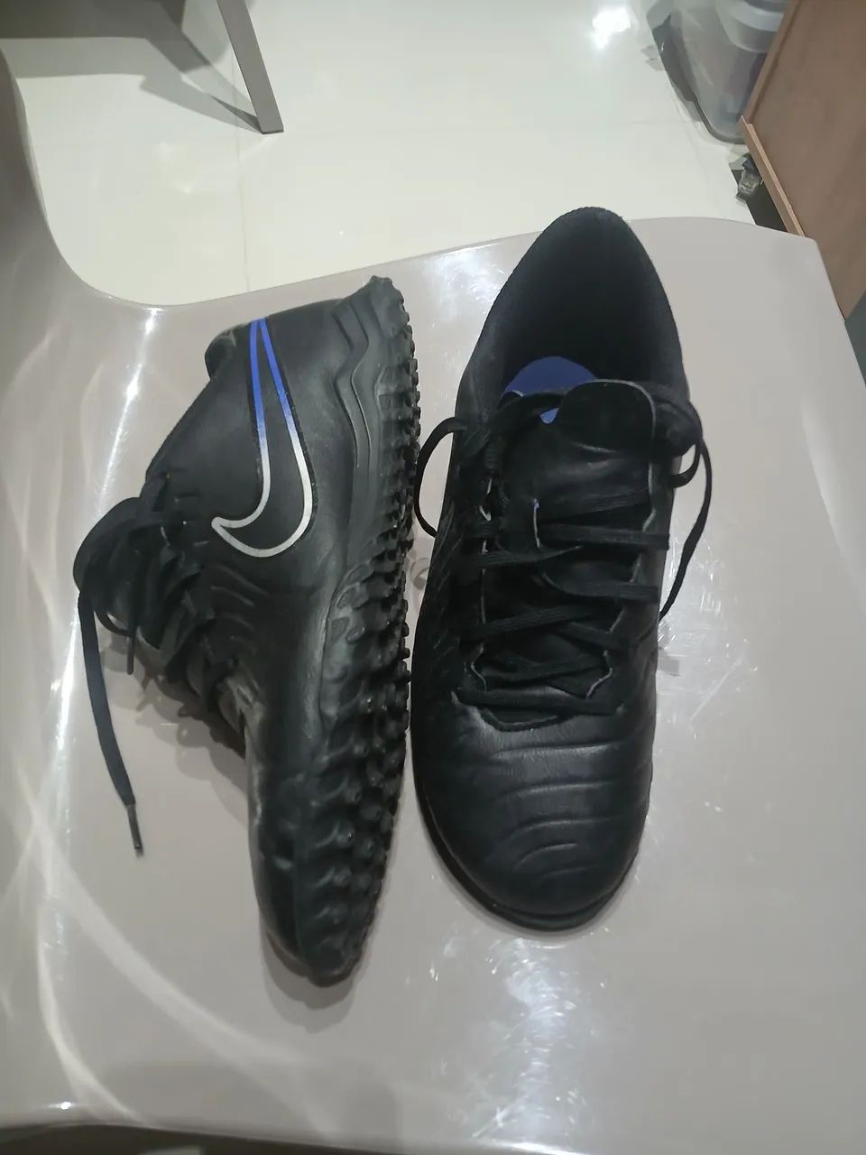 Vendo chuteira society Nike Tiempo Original, preta número 38 em ótimo estado! - Foto 4