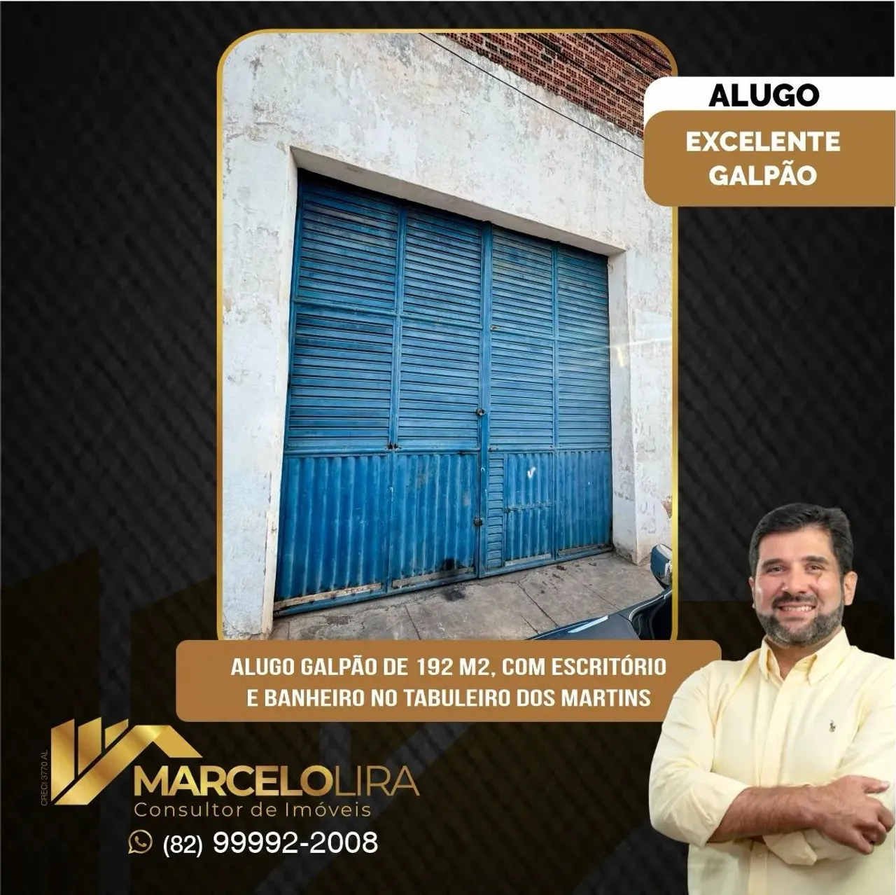ALUGO GALPÃO COM 185 m2 NO TABULEIRO DOS MARTINS