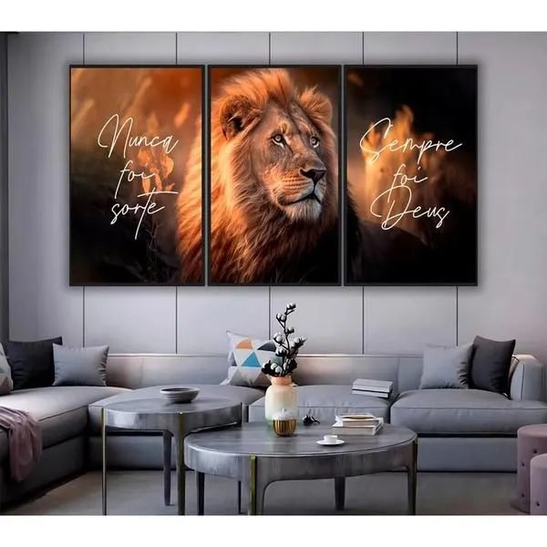 Quadros Decorativos com Leão - Frases Inspiradoras