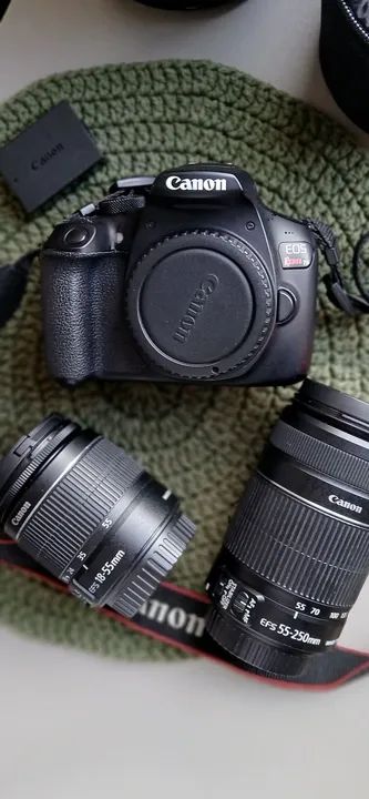 Kit Cânon Rabel t6 com 2 lentes, cases,  câmera e mochila - Foto 4