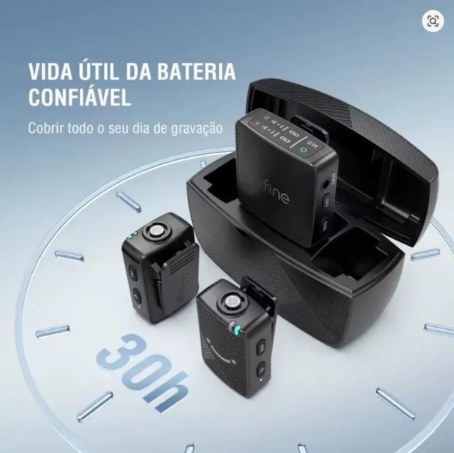 Microfone De Lapela Sem Fio Fifine M9 para Iphone/Android/CA - Foto 3