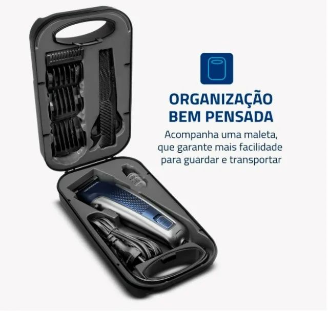 Maleta com Cortador De Cabelos, Mondial, Azul/Prata, 10W, 220V - CR-09M