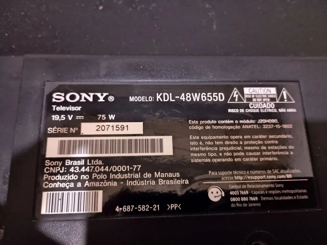 Vendo tv Sony 55 polegadas para conserto ou retirada de peças  - Foto 6