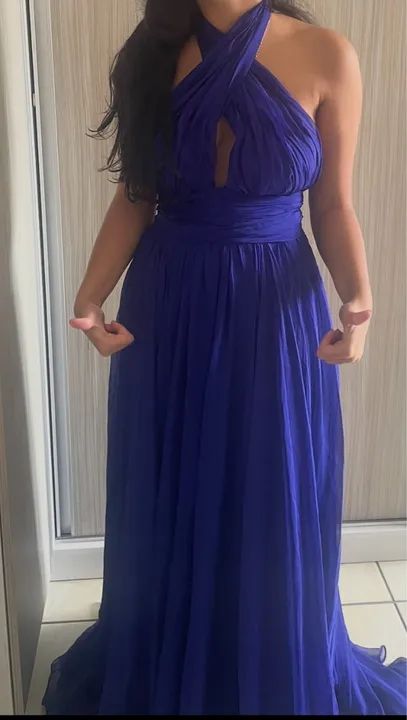 Vestido azul de festa