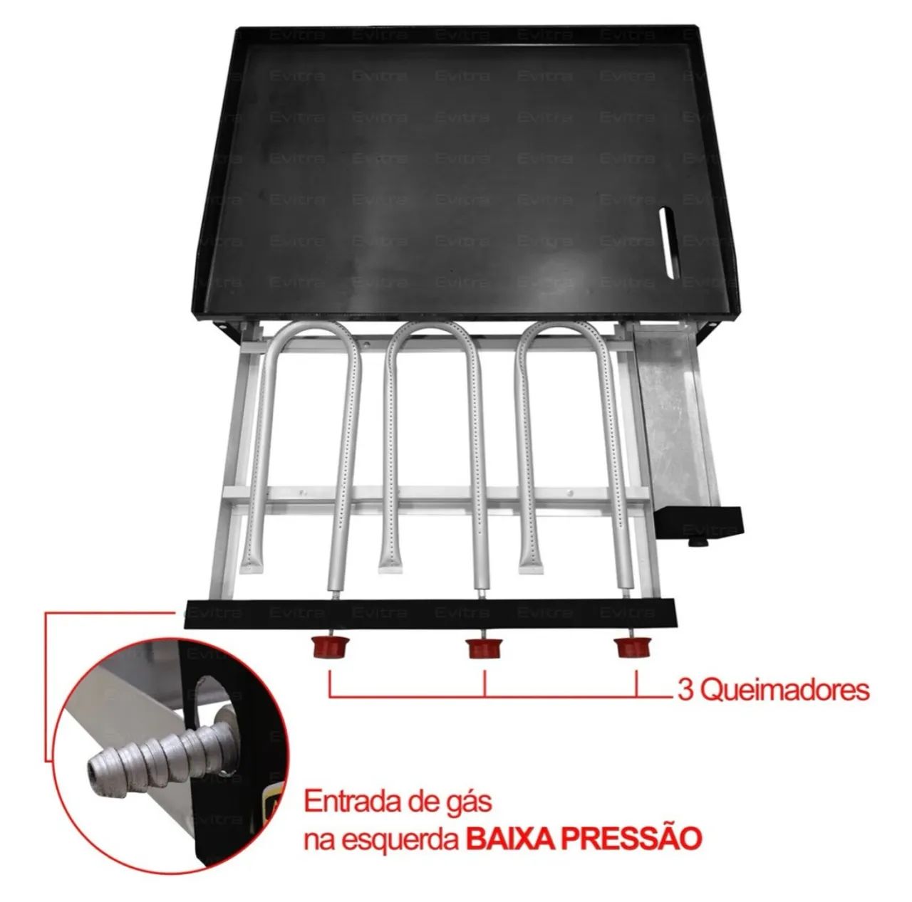 Chapa para Lanches 80cm - Aço Carbono - Evitra - Foto 3