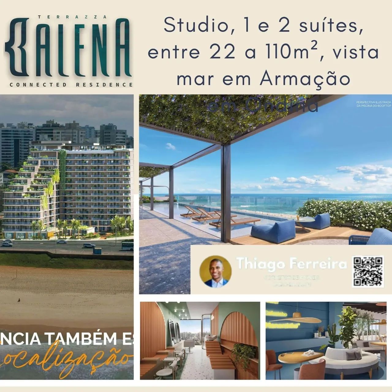 Terrazza Balena, Studio, 1 E 2 Suítes Distribuído Entre 22 A 110M²M² Em Armação. 1LDLBEH