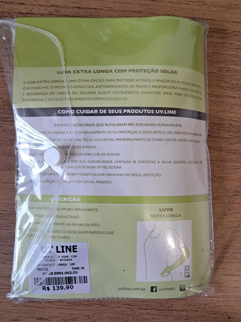 Luva longa de proteção solar FPS 50 UV Line M - Foto 3