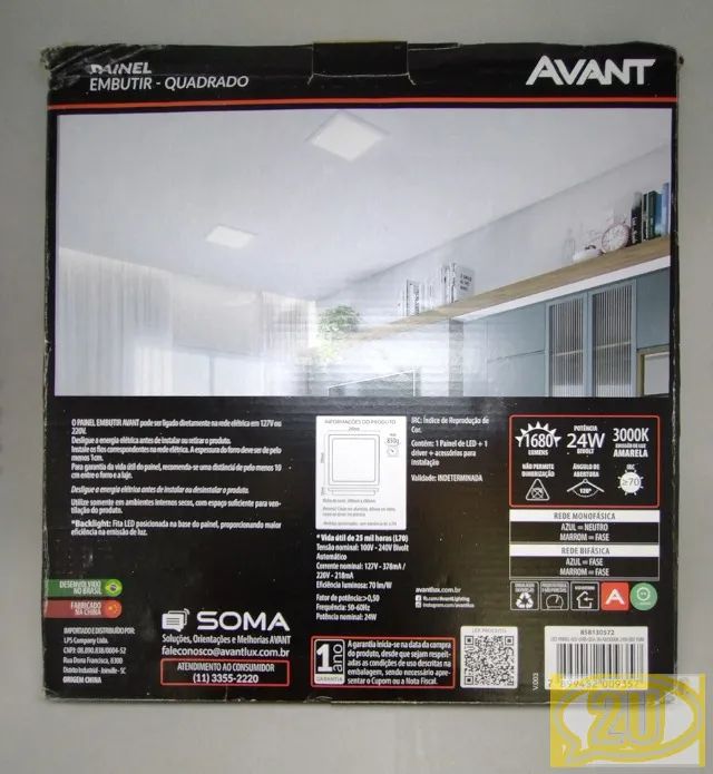 Painel Embutir Quadrado 29 cm - AVANT645 - Foto 3